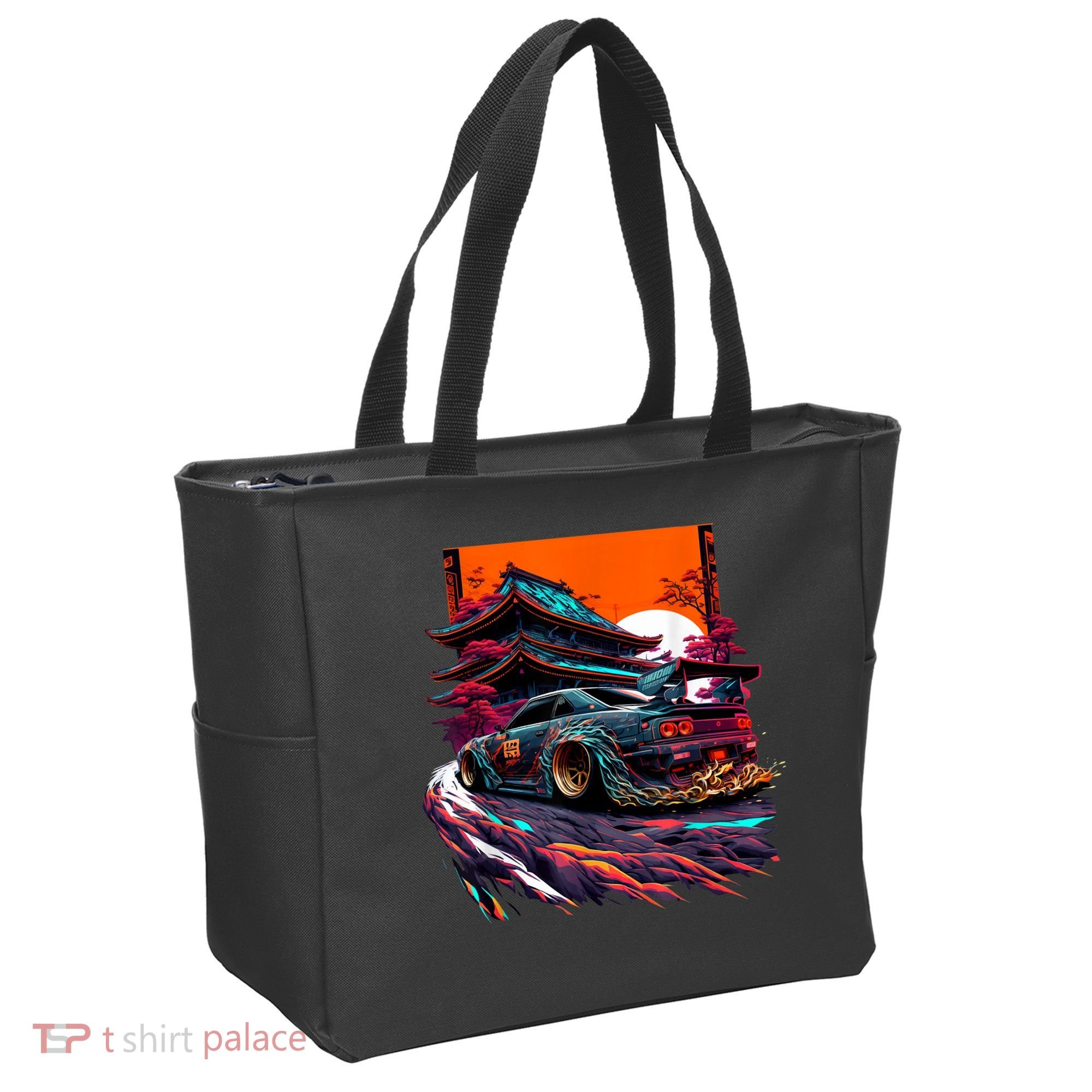 Japanese Retro Car Racing Drifting Art JDM Legend Tuning Tote Bag