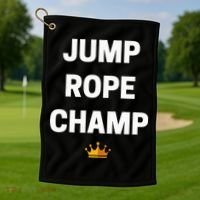 Jump Rope Champ Funny Jump Rope Golf Towel thumb 1