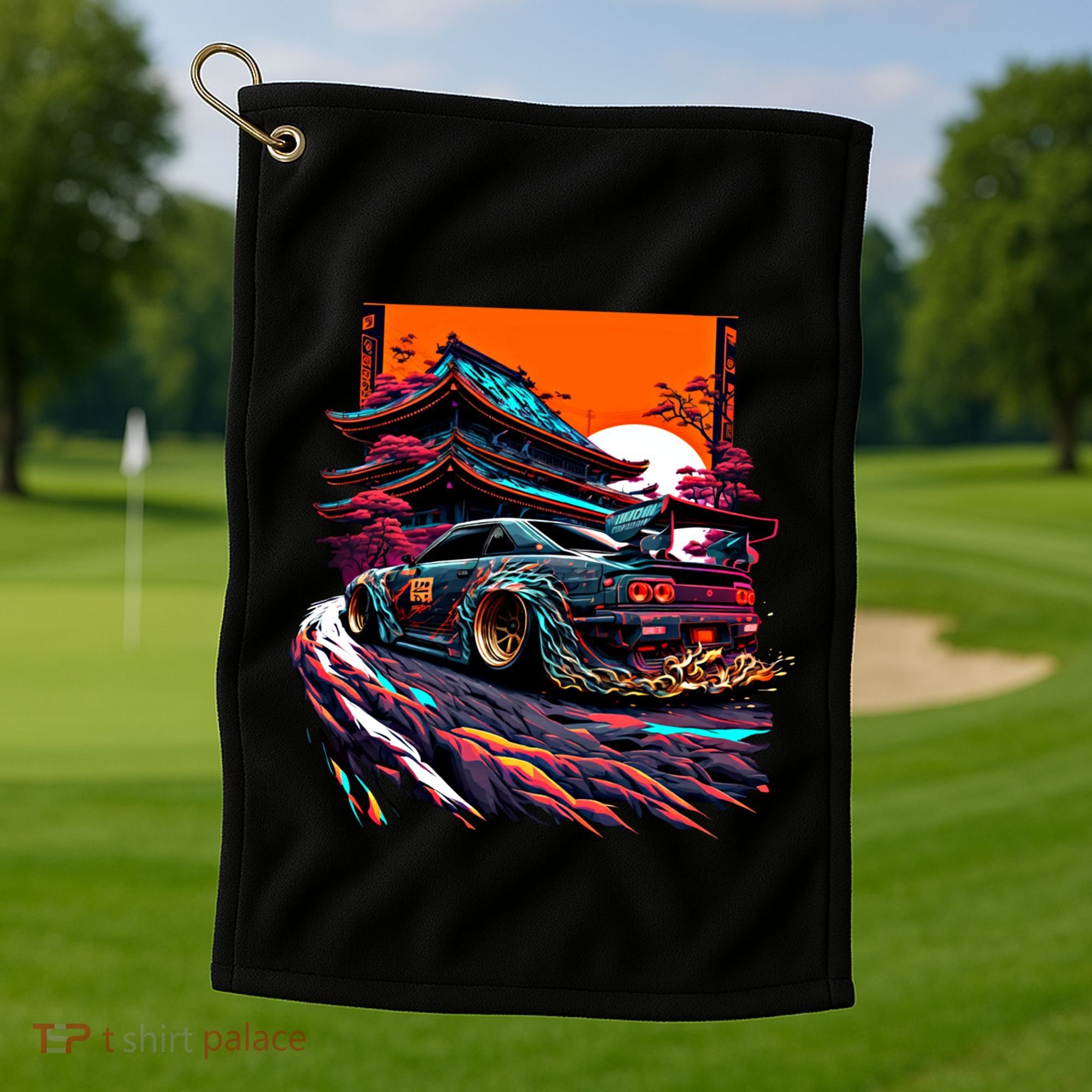Japanese Retro Car Racing Drifting Art Jdm Legend Tuning Gift Golf Towel