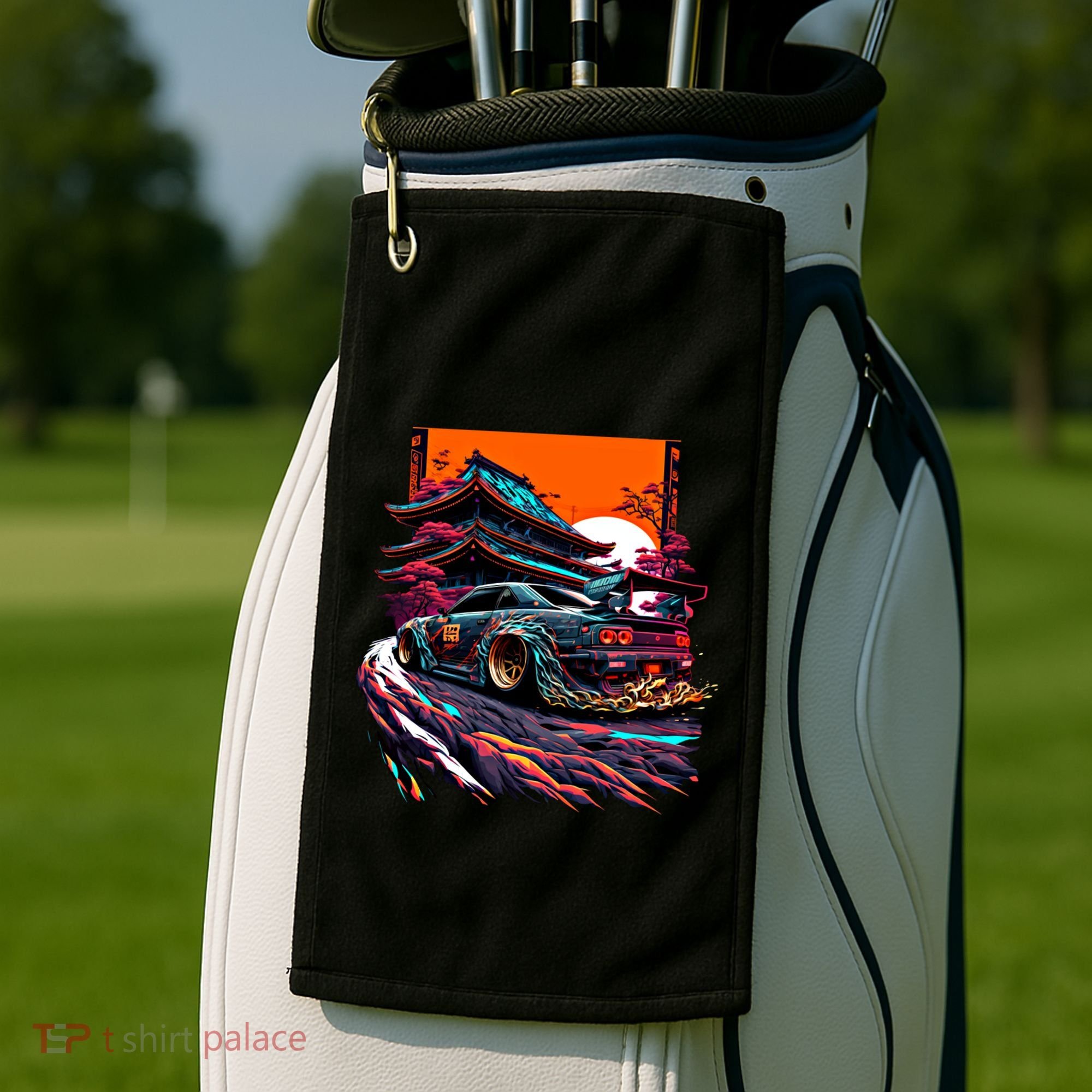 Japanese Retro Car Racing Drifting Art Jdm Legend Tuning Gift Golf Towel