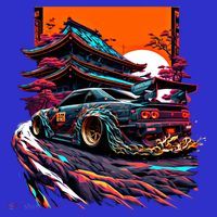 Japanese Retro Car Racing Drifting Art Jdm Legend Tuning Gift Kids Sweatshirt thumb 2