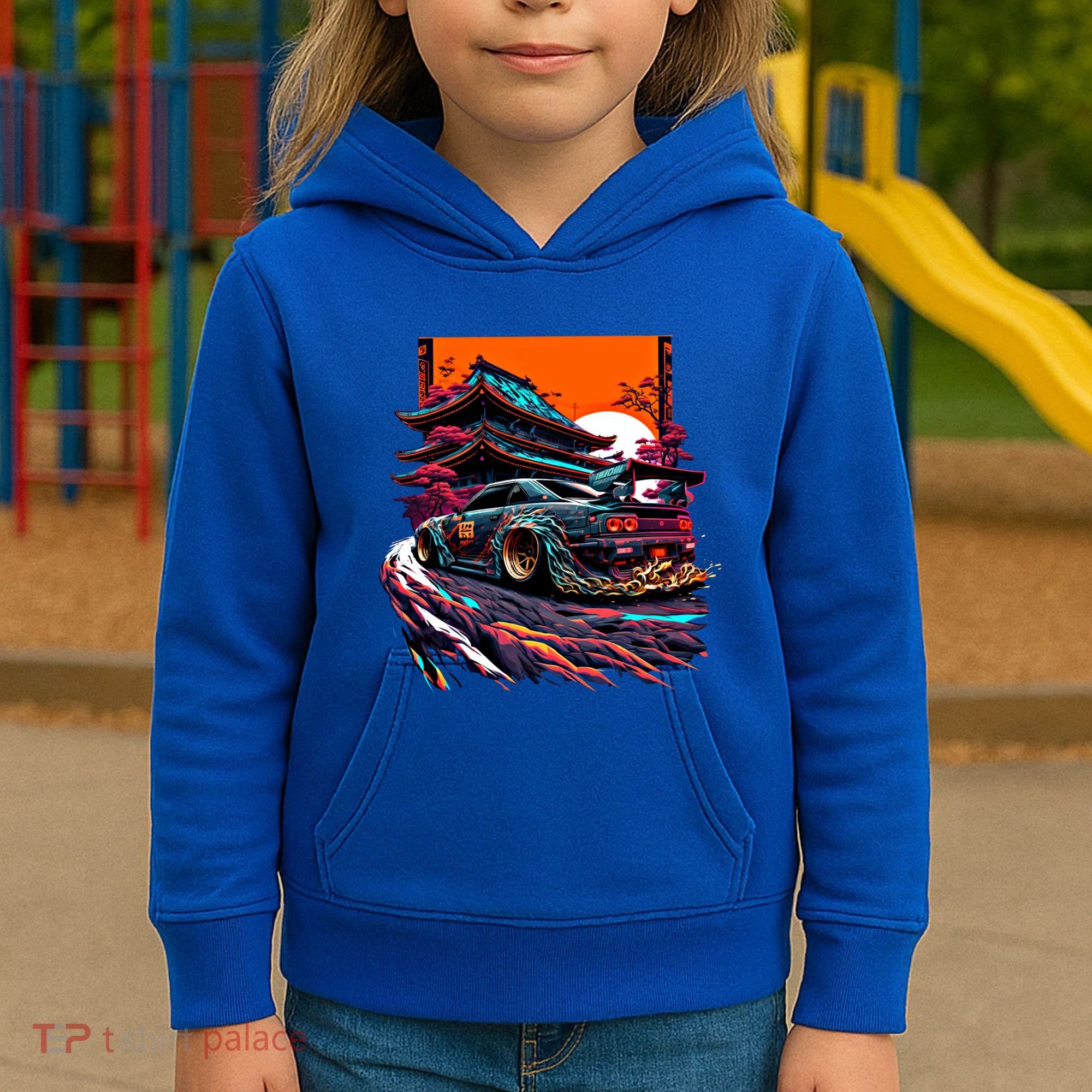Japanese Retro Car Racing Drifting Art Jdm Legend Tuning Gift Kids Hoodie