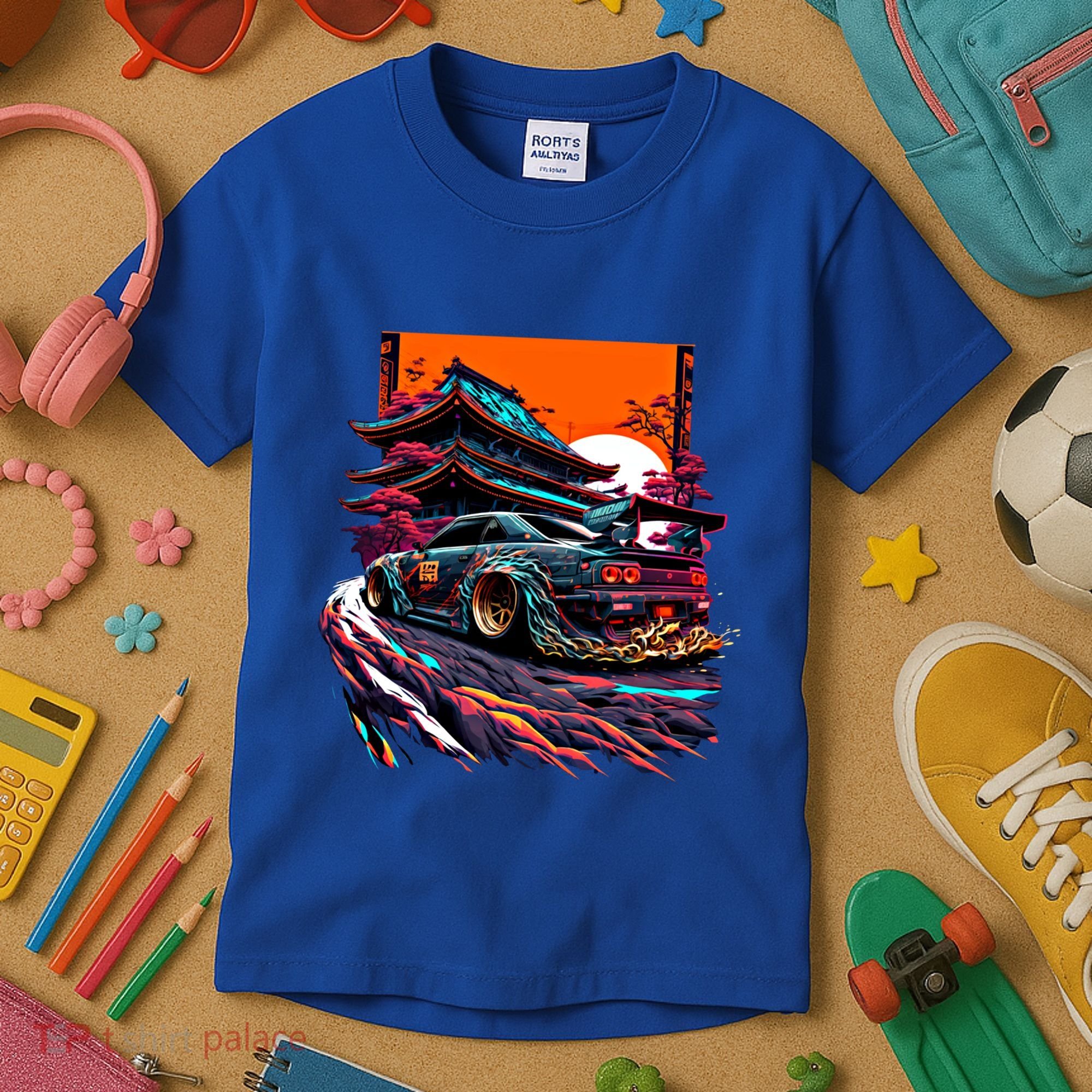 Japanese Retro Car Racing Drifting Art Jdm Legend Tuning Gift Kids T-Shirt