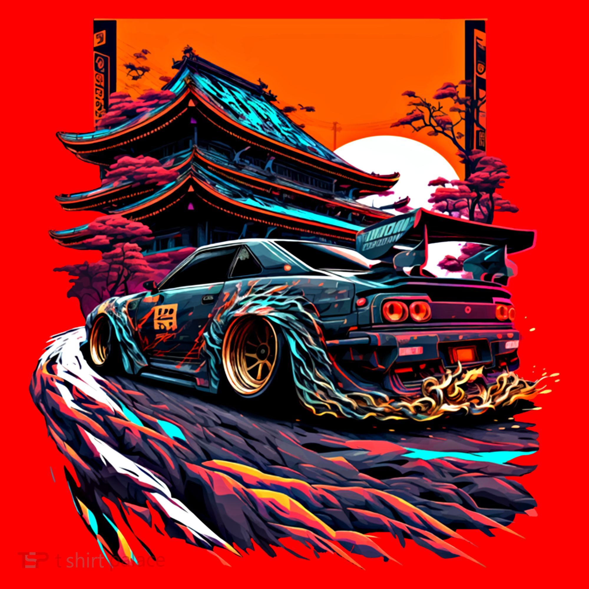 Japanese Retro Car Racing Drifting Art Jdm Legend Tuning Gift Santa Hat
