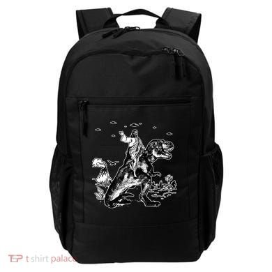 Jesus Riding Dinosaur Funny Ufo Backpack