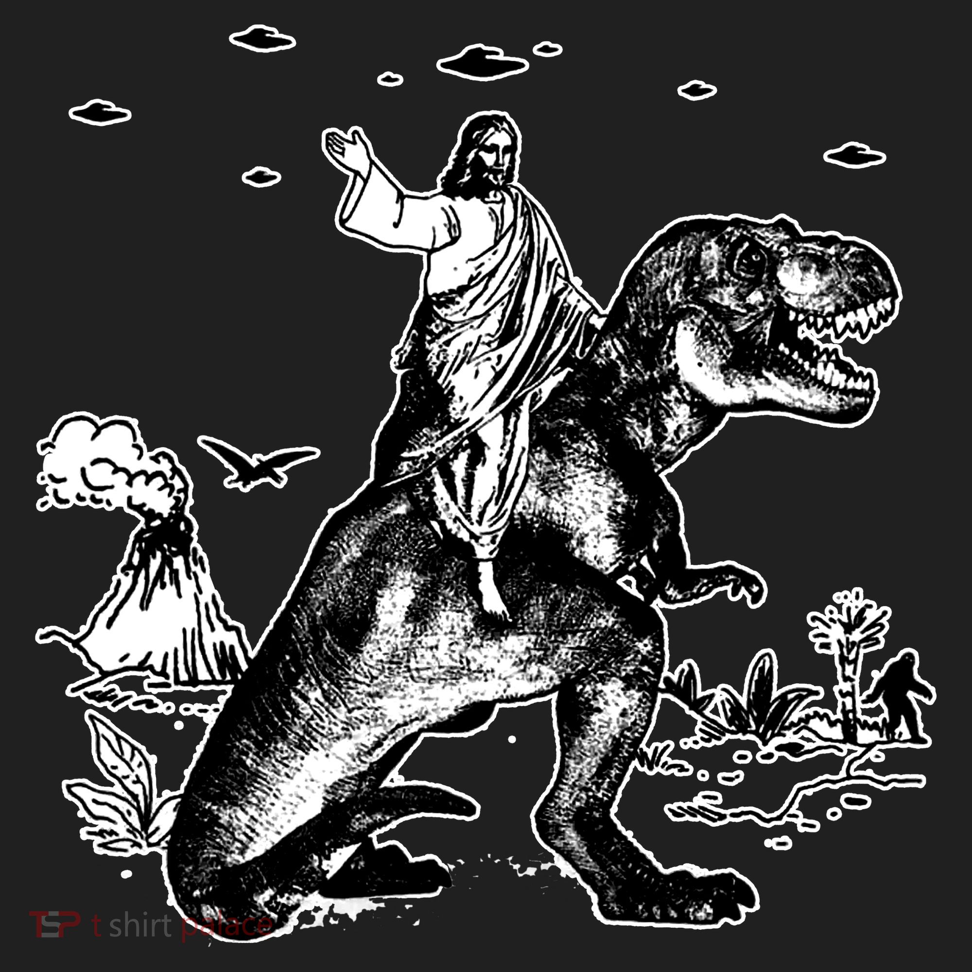 Jesus Riding Dinosaur Funny Ufo Tumbler