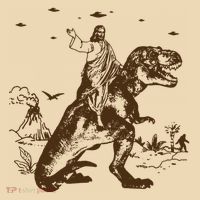 Jesus Riding Dinosaur Ufo Funny Tote Bag thumb 4