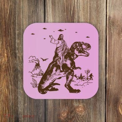 Jesus Riding Dinosaur Ufo Funny Coaster