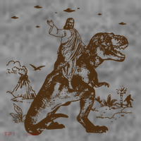 Jesus Riding Dinosaur Ufo Funny Toddler Hoodie thumb 2