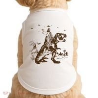 Jesus Riding Dinosaur Ufo Funny Doggie Tank thumb 0