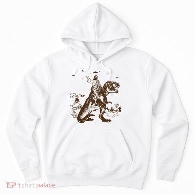 Jesus Riding Dinosaur Ufo Funny Hoodie