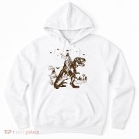 Jesus Riding Dinosaur Ufo Funny Hoodie thumb 0