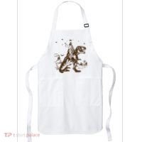 Jesus Riding Dinosaur Ufo Funny Apron thumb 0