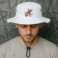 Jesus Riding Dinosaur Ufo Funny Bucket Hat thumb 2