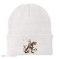 Jesus Riding Dinosaur Ufo Funny Beanie thumb 0
