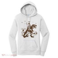 Jesus Riding Dinosaur Ufo Funny Women's Hoodie thumb 0