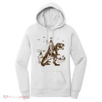 Jesus Riding Dinosaur Ufo Funny Women's Hoodie thumb 0