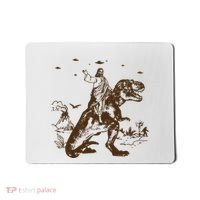 Jesus Riding Dinosaur Ufo Funny Mousepad thumb 0