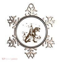 Jesus Riding Dinosaur Ufo Funny Ornament thumb 0