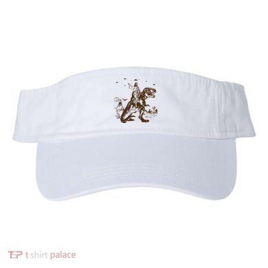Jesus Riding Dinosaur Ufo Funny Visor