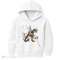 Jesus Riding Dinosaur Ufo Funny Kids Hoodie thumb 0