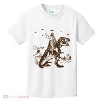 Jesus Riding Dinosaur Ufo Funny Kids T-Shirt thumb 0