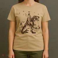 Jesus Riding Dinosaur T Shirt UFO T Shirt Funny T Shirts Offensive Cool T-Shirt thumb 4