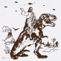 Jesus Riding Dinosaur T Shirt UFO T Shirt Funny T Shirts Offensive Cool Women's Tank Top thumb 5