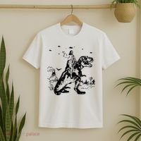 Jesus Riding Dinosaur T Shirt UFO T Shirt Funny T Shirts Offensive T Shirt Cool T-Shirt thumb 2