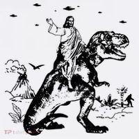 Jesus Riding Dinosaur T Shirt UFO T Shirt Funny T Shirts Offensive T Shirt Cool T-Shirt thumb 7
