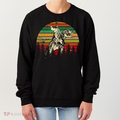 Jesus Riding Dinosaur Vintage Women's Sweatshirt