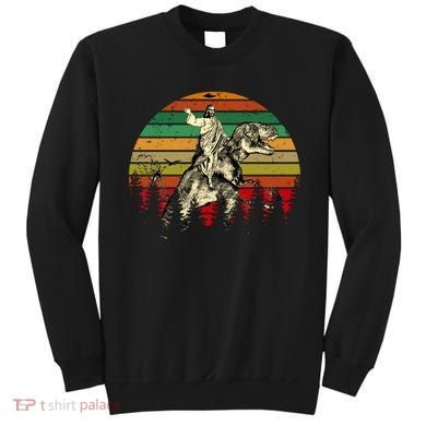 Jesus Riding Dinosaur Vintage Sweatshirt
