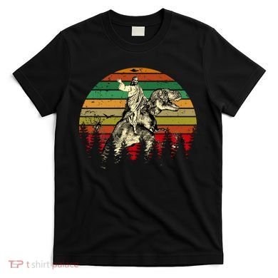 Jesus Riding Dinosaur Vintage T-Shirt