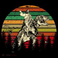 Jesus Riding Dinosaur Vintage T-Shirt thumb 7