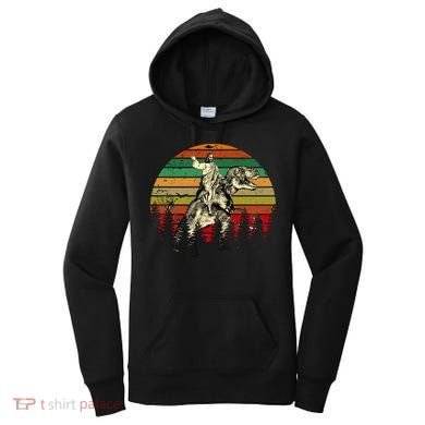 Jesus Riding Dinosaur Vintage Women's Hoodie