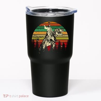 Jesus Riding Dinosaur Vintage Tumbler