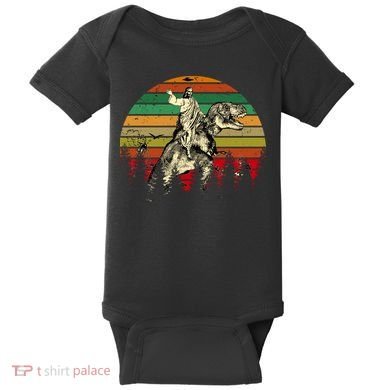 Jesus Riding Dinosaur Vintage Baby Bodysuit