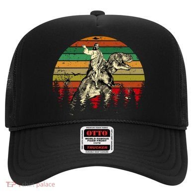 Jesus Riding Dinosaur Vintage Hat