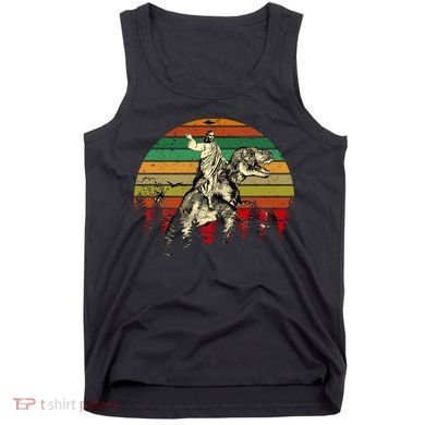Jesus Riding Dinosaur Vintage Tank Top