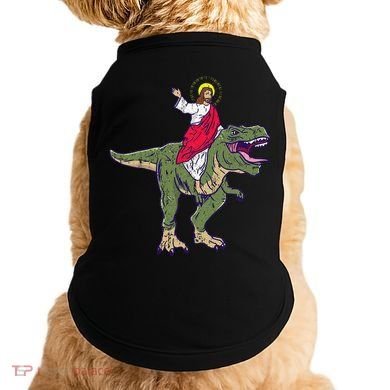 Jesus Riding Dinosaur Vintage Doggie Tank