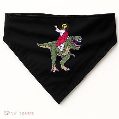 Jesus Riding Dinosaur Vintage USA-Made Doggie Bandana