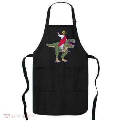 Jesus Riding Dinosaur Vintage Apron