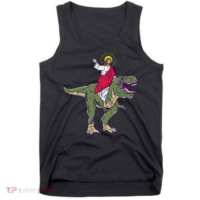 Jesus Riding Dinosaur Vintage Tank Top
