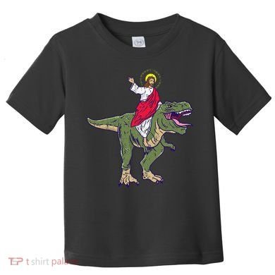 Jesus Riding Dinosaur Vintage Toddler T-Shirt
