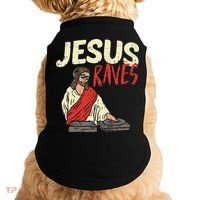 Jesus Raves Funny Electronic Music EDM Festival DJ Gift Doggie Tank thumb 0