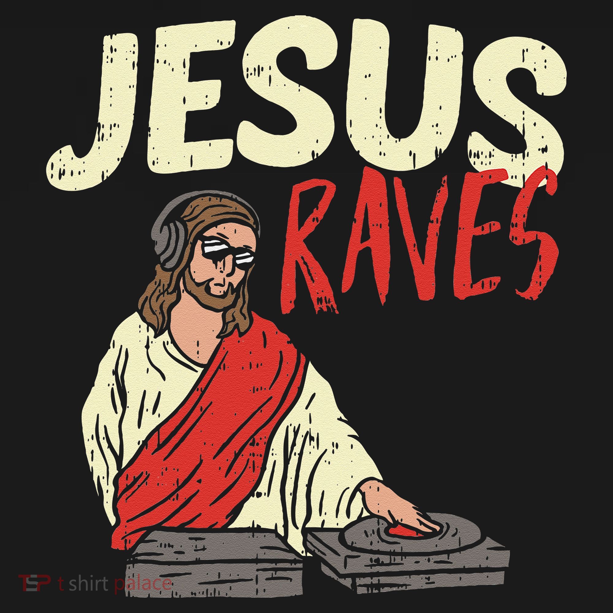 Jesus Raves Funny Electronic Music EDM Festival DJ Gift Coaster