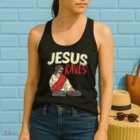 Jesus Raves Funny Electronic Music EDM Festival DJ Gift Women's Tank Top thumb 2
