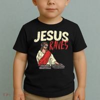 Jesus Raves Funny Electronic Music EDM Festival DJ Gift Toddler T-Shirt thumb 2