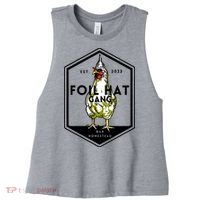 Jessica Rojas Foil Hat Gang Women's Racerback Cropped Tank thumb 0