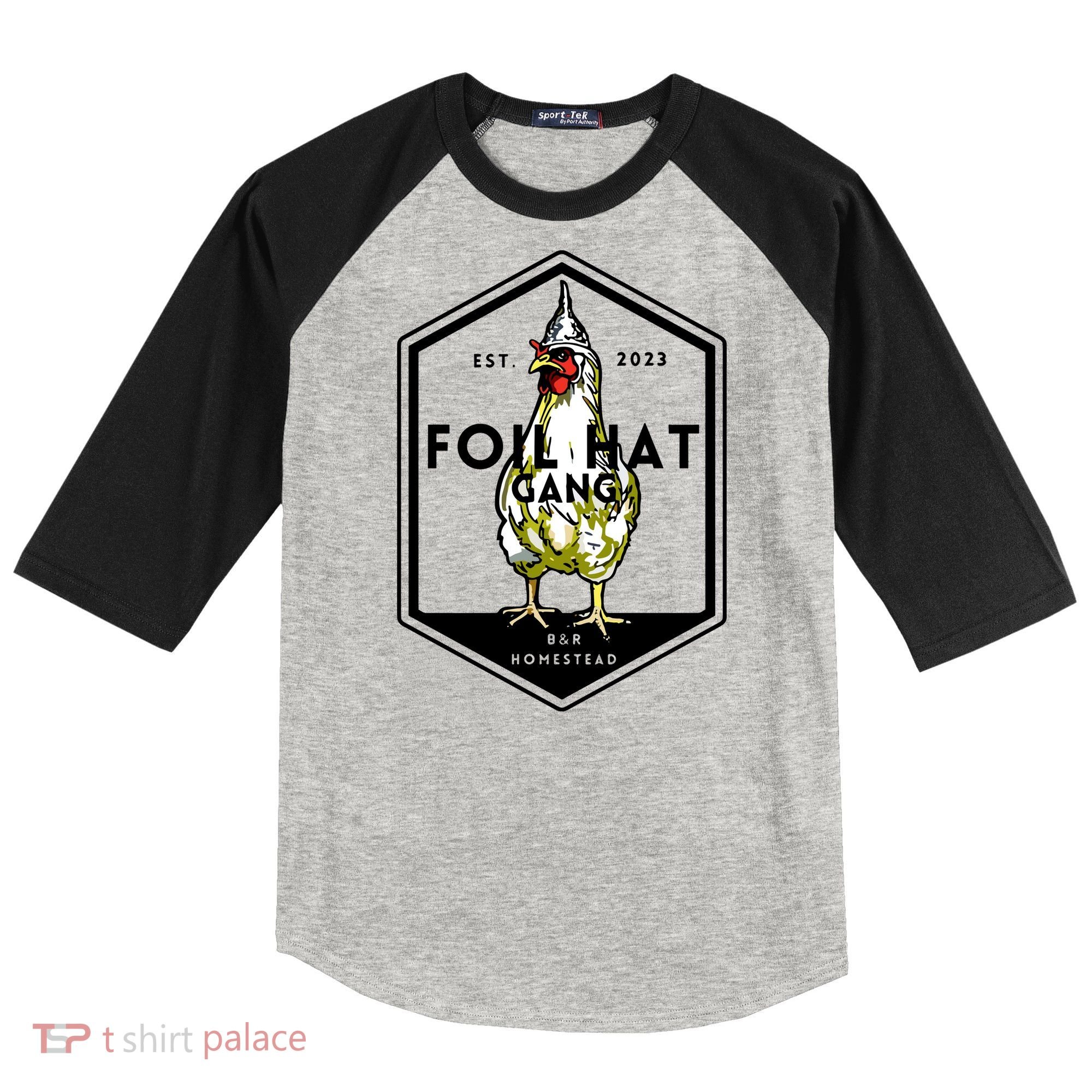 Jessica Rojas Foil Hat Gang Raglan Baseball Sleeve Shirt